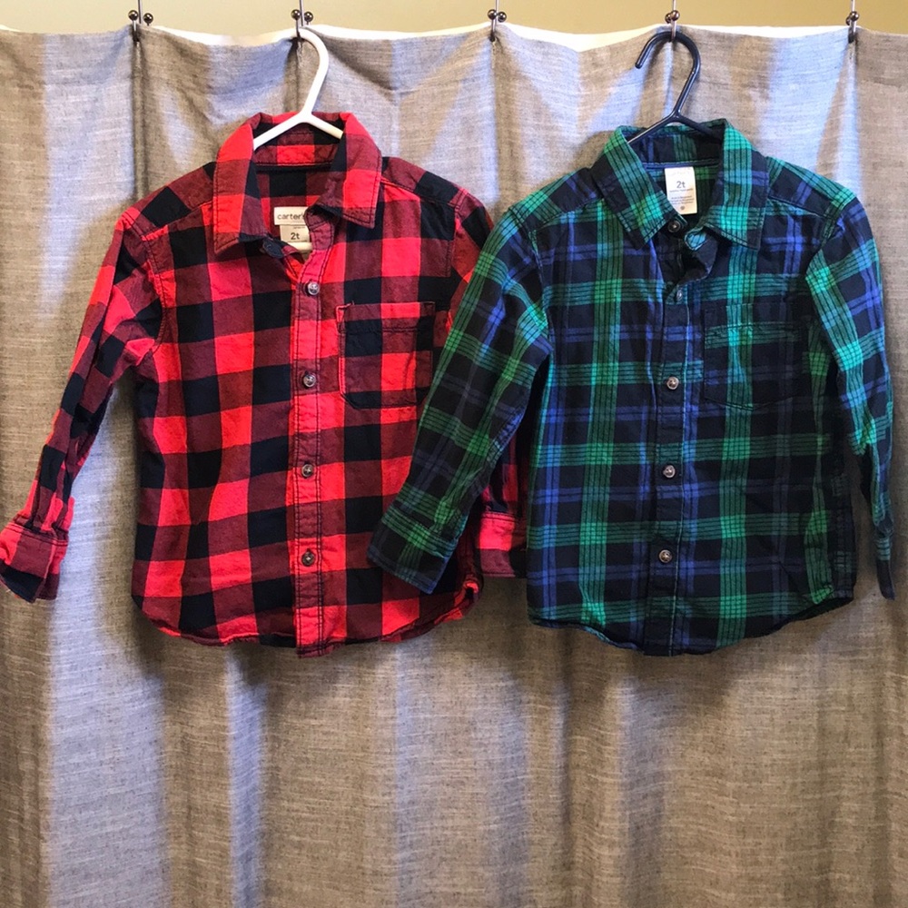 Carters plaid button up bundle